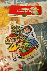 LMH PATCH Badge 1995 CAMPBELL SOUP KIDS Christmas Xmas TREE TRIMMING Santa - Imagen 1 de 2