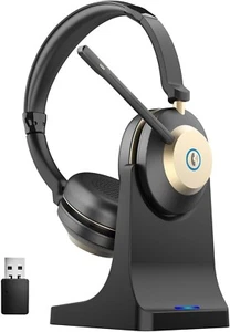 Wireless Headset-V5.3 Bluetooth Headphones with Noise-Canceling Microphone-2.4G - Zdjęcie 1 z 7