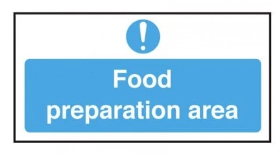 MILETA Food Preparation Area Sign Self Adhesive Vinyl Notice Food Hygiene Sign