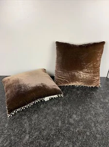JC Penny Home Collection Set of 2 Velour Feel Bejeweled Decorative Throw Pillows - Picture 1 of 6