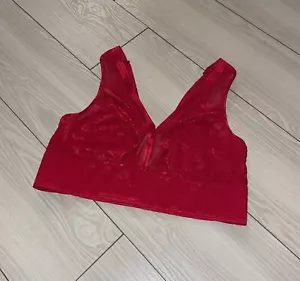 Wacoal 810340 Net Effect Soft Cup Bra Bralette Wire Free Womens 32 Red - Picture 1 of 6
