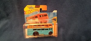 HOT WHEELS 2024 126/250 TROUBLE DECKER ROUTEMASTER BUS NEW ON CARD blue orange - Picture 1 of 2