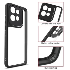 For Motorola Edge 50 Neo Frosted TPU + Transparent PC Phone Case cover (Black) - Photo 1 sur 1