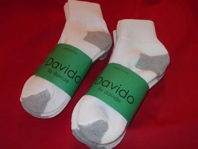 Davido Mujer Calcetines Tobillo/Cuarto Hecho en Italia 100% Algodón 8 Pares Blanco Talla 9-11 Foto 1 de 3