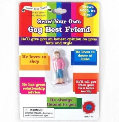 Grow Your Own Gay Best Friend - He Loves to Shop! Pride LGBT Fun Gag Joke Gift