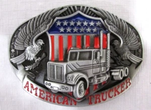 American Trucker Eagle and Diesel Belt Buckle - Picture 1 of 6