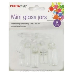 Glass Jars Multi Sizes 9pk with Plastic Stoppers - Picture 1 of 1