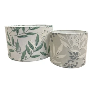 Laura Ashley Greendale Silver & Grey/Green Fabric Lampshade - Picture 1 of 3