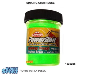 BERKLEY POWERBAIT PASTA TROTE SINKING COULANT CHARTREUSE GLITTER 1525285 SSTBGCH - Foto 1 di 1