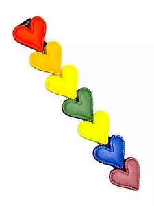 PRIDE HEARTS RAINBOW HAIR BARRETTE - Picture 1 of 8