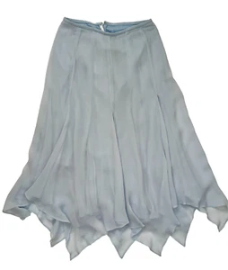 TADASHI Silk Crepe Chiffon Skirt Powder Blue Sz 6 - Picture 1 of 5
