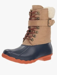 Sperry Shearwater Women’s Boots Tan Navy Size 7.5 NWOB - Picture 1 of 3