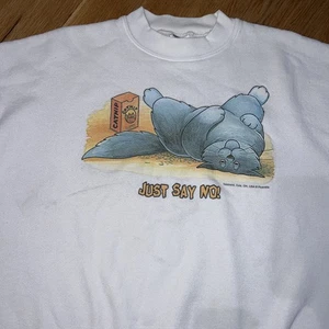 Vintage Fruit Of The Loom Cat Nip Just Say No Sweatshirt XL Damen Rundhals - Bild 1 von 4