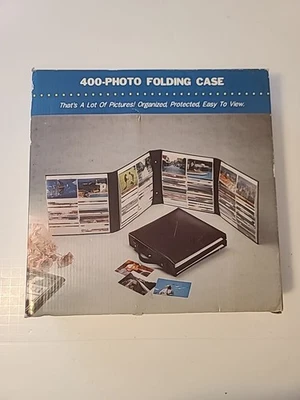 Vintage MCM 70s 80s Photo Folding Storage Case 400 Pictures Brown Leather NIB - Image 1 of 4