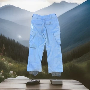 Burton Womens Snowboard Cargo Pants Light Blue Size M Adjustable Fair Condition - Picture 1 of 20
