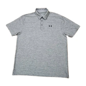 Camisa polo Under Armour para hombre gris jaspeado absorbente rendimiento de golf talla grande - Imagen 1 de 8