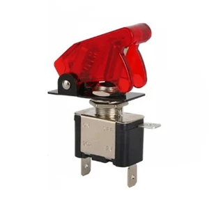 12V Kippschalter Handmessung Abweichung Offen Abdeckung Schalter Rot Deckel - Picture 1 of 12