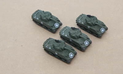 4 Galoob Military Micro Machines M4A3 Sherman Tanks Dark Green - Image 1 of 4