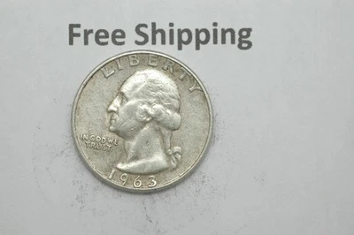 1963 D Washington Silver Quarter Denver mint mark Free Shipping - Image 1 of 2