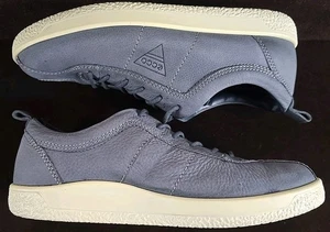 Sneakers comode donna Ecco design danese in pelle blu taglia 7,5/8 EU 38 rare - Foto 1 di 10