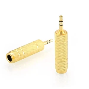 2Pcs 3.5mm Male to 6.5mm Female Plug Stereo Audio Adapter Converter Headphone I - Picture 1 of 7