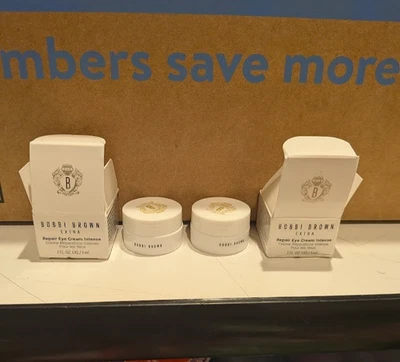 2 X Crema Reparadora de Ojos Bobbi Brown Extra INTENSA Mini Tamaño de Viaje 3 ml 0,1 oz Cada una Foto 1 de 4