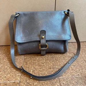 DELVAUX Shoulder Messenger Bag Purse Leather in Gray USED Good Condition From JP - Picture 1 of 10