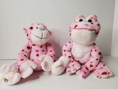Webkinz Lot of 2 Love Monkey and Love Frog Ganz Plush No Codes HM144 HM343 - Image 1 of 4