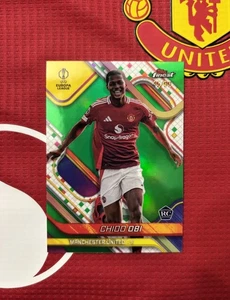 Topps Finest UCC 2024/25 Chido Obi Rookie /99 Green Refractor Manchester United - Picture 1 of 3