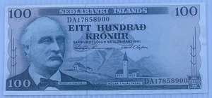 Island - Sedlabanki Inseln 1961 100 Kronur P-44 gebrauchte Weltbanknote - Bild 1 von 2