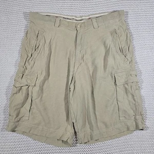 Tommy Bahama Relax Cargo Shorts Men Sz 34 Beige Silk Linen Casual - Picture 1 of 13