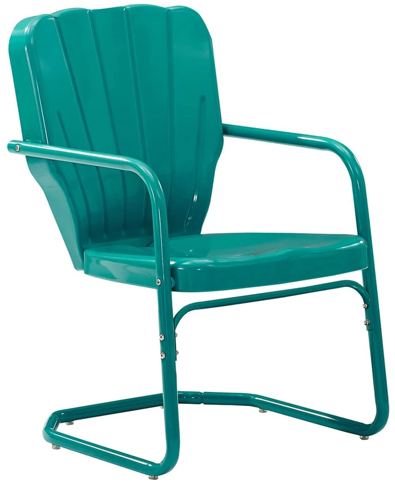 Crosley Ridgeland 2pc Chair Set - 2 Chairs Turquoise Gloss