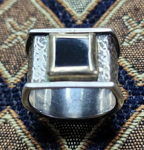 Vintage Brutalist Golan-Goldex Sterlingsilber/14k Gold Herrenring - Größe 9 " - Bild 1 von 7