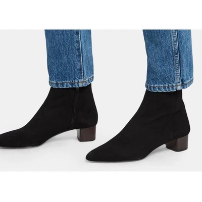 Botines cortos Theory Braxia de gamuza para mujer 38 negros nuevos en caja 498 Foto 1 de 2