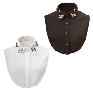 Girocollo camicia donna cristallo farfalla staccabile finto colletto strass - Foto 1 di 9