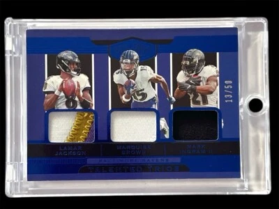 Lamar Jackson Multicolor Player Worn/Used Low Numbered 13/50 Raven Trio Patch 🔥 - Image 1 of 2