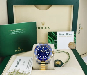 ROLEX - 18kt Gold & Stainless Steel Submariner Blue Dial 116613LB - SANT BLANC - Picture 1 of 7