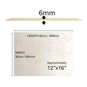 BIRCH PLY Plywood Boards - SECONDS - 2mm 3mm 4mm 6mm - Models Arts Crafts Laser - Picture 1 of 37