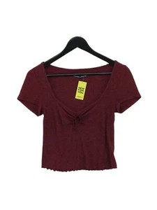 Abercrombie & Fitch Women's Top S Red Viscose with Elastane, Polyester Cropped - Picture 1 of 6