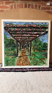 Graziano Parletta (b.1964) - Framed 2002 Oil, Rose Trellis at Kew Gardens - Picture 1 of 9