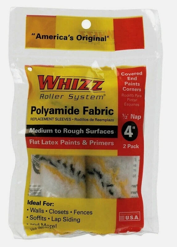 Whizz MAXIMUS 4" Mini Paint ROLLER COVER 2pk 1/2" NAP Polyamide Fabric 54011 NEW - Image 1 of 1
