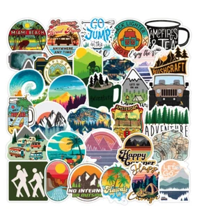 50-Pack Outdoor Sport Hiking Wildness Sticker Luggage Laptop Bottle Vinyl Decal - Picture 1 of 8