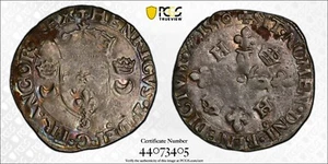 1550-9 France 1 Douzain PCGS AU50 Dup997 .292 Silver Billon Henry II Top Pop 1/0 - Picture 1 of 2