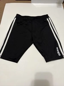 AH 4298 Adidas Girls L/G ( 14 ) Black Bicycle Shorts Climalite - Picture 1 of 6
