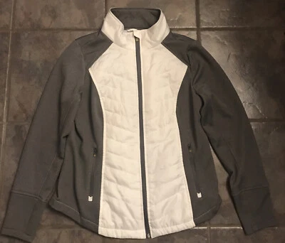 Exertek Women’s Gray & White Fleece Lined Quilted Athletic Jacket - Image 1 of 4