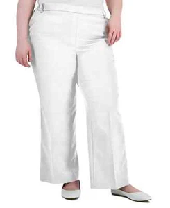 Alfani Plus Size 16W Pull On Wide Leg Pants In Bright White $80 - Picture 1 of 1