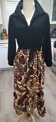 Vestido vintage de terciopelo de felpa de anfitriona hippie de los años 70 de terciopelo talla grande Foto 1 de 4