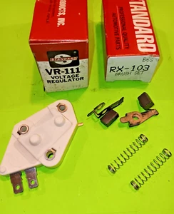 NOS VOLTAGE REGULATOR & BRUSH SET 71-85 CHEVROLET CARS TRUCKS VR111 CORVETTE - Picture 1 of 7