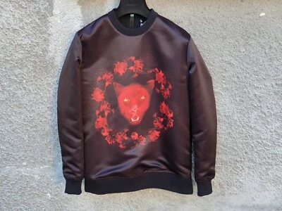 Sudadera para mujer Givenchy negra satinada pantera estampado floral talla 34 $1350 Foto 1 de 4