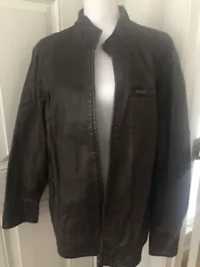 womens faux leather jacket XL Multiples Choc Brown Zippering - Picture 1 of 5